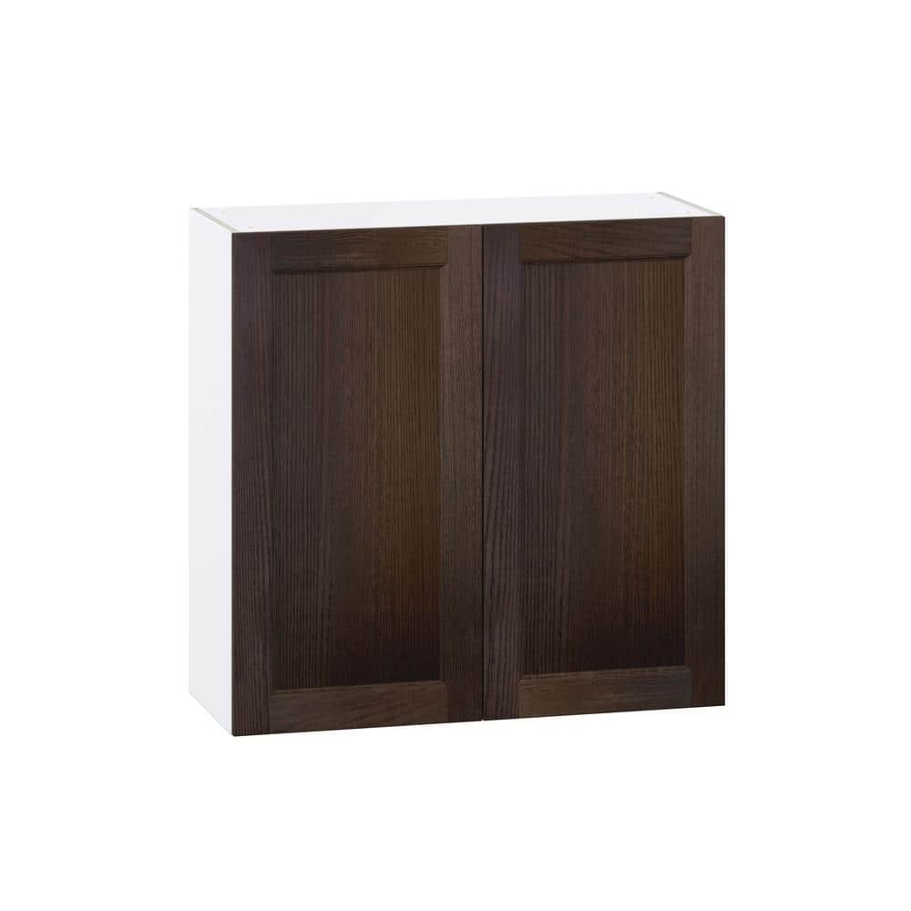 J COLLECTION Lincoln Chestnut Solid Wood Assembled Wall Kitchen Cabinet ...