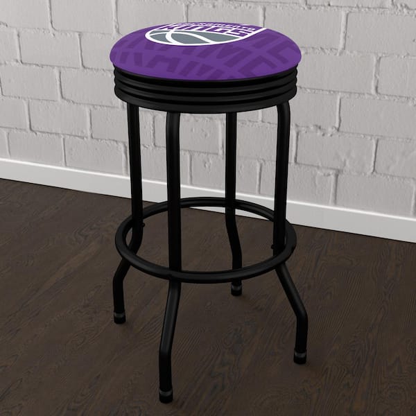 Unbranded Sacramento Kings City 29 in. Purple Backless Metal Bar Stool with Vinyl Seat