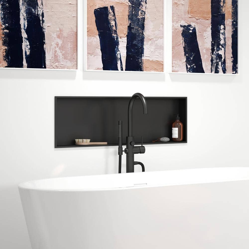 Matte Black Rectangular Stainless Steel Shower Niche