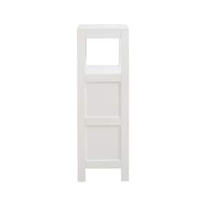 11.81 in. W x 11.81 in. D x 35.04 in. H White Wooden Storage Linen Cabinet with 2 Drawer for Bathroom