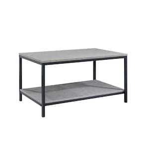 North Avenue 32 in. Gray Medium Rectangle Composite Coffee Table with Shelf
