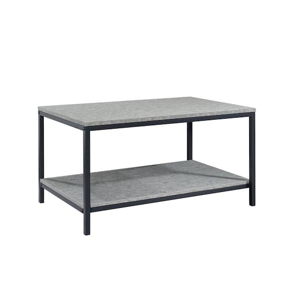 SAUDER North Avenue 32 in. Gray Medium Rectangle Composite Coffee Table with Shelf