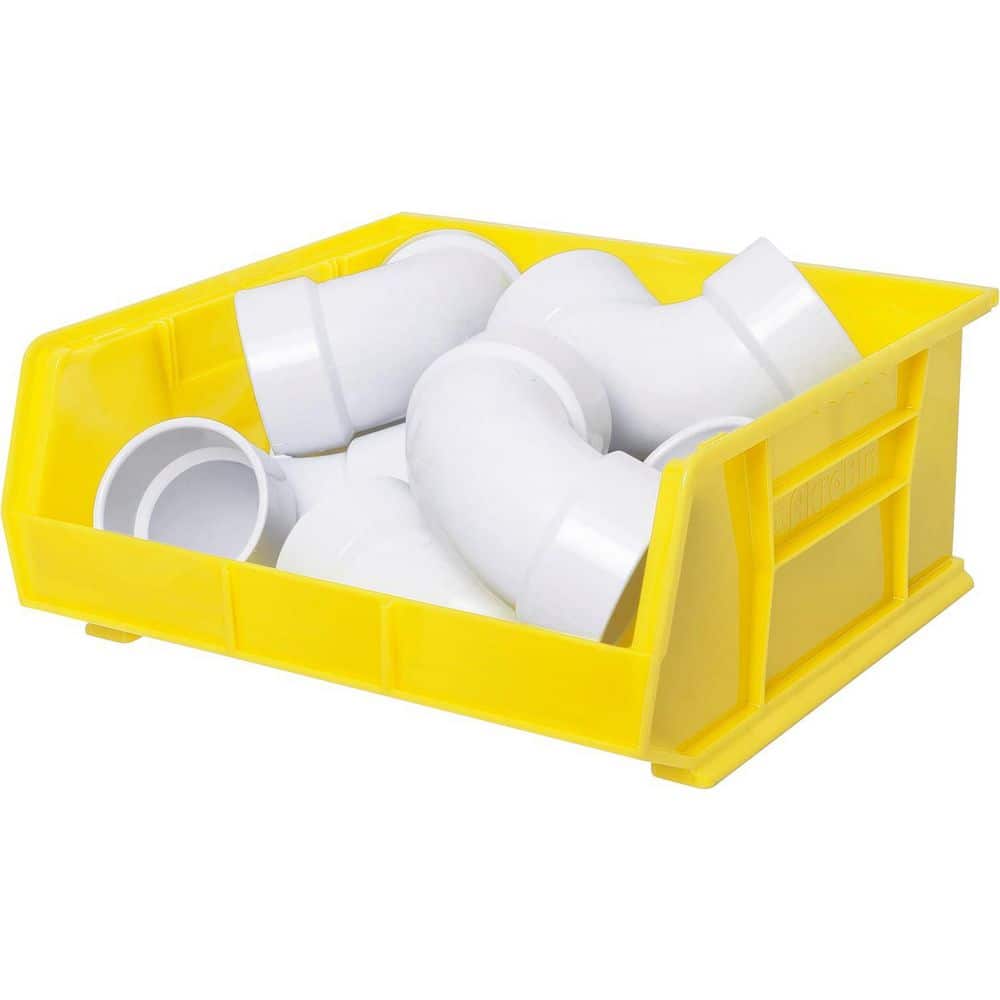 Set of 6 Heavy-Duty Yellow Stackable Storage Bins