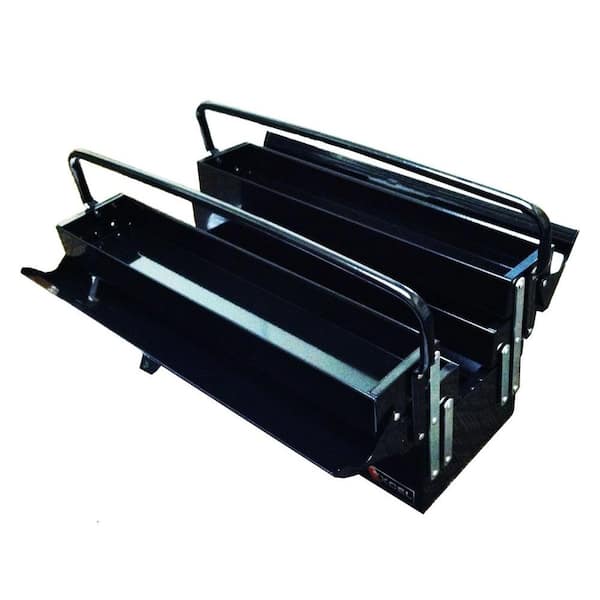 Excel 19.5 in. W x 7.9 in. D x 11.4 in. H Cantilever Portable Steel Tool Box, Black