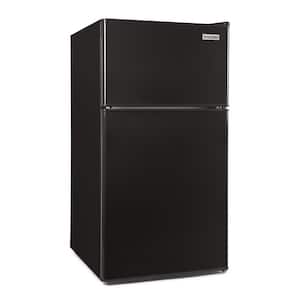 18 in. 3.2 cu. ft. Double Door Mini Refrigerator with Freezer in Black