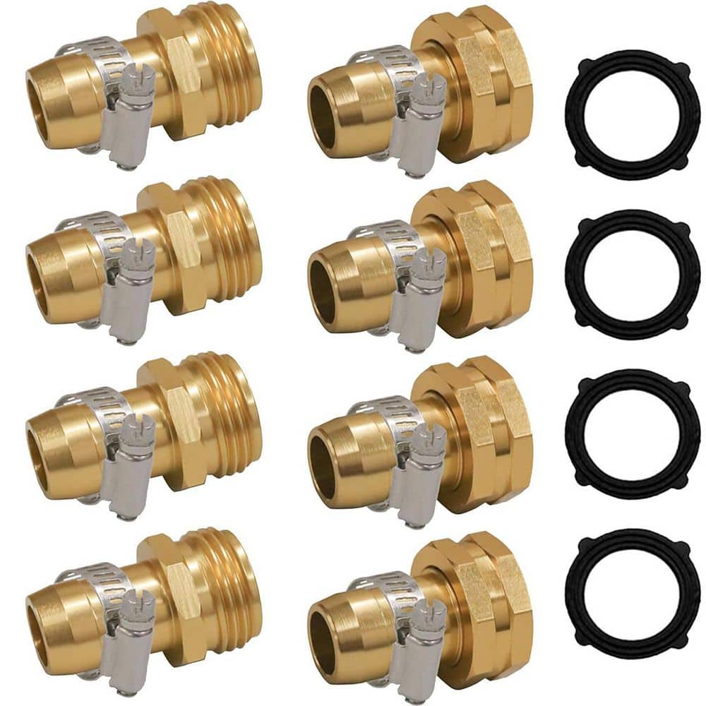 Universal Garden Hose Repair Connector with Clamps for 3/4 in. and 5/8 in. Hose Fitting and Leak Repair (4-Pack) price history on PriceWatchPro