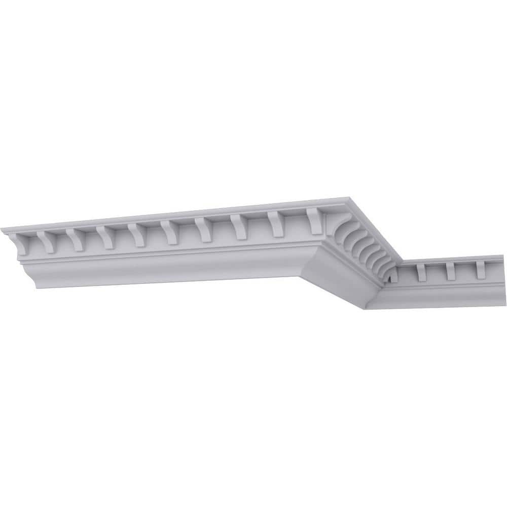 Primed Geometric Urethane Crown Moulding Sample, 12" Length