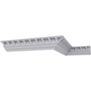 SAMPLE - 4-1/2 in. x 12 in. x 3-3/4 in. Polyurethane Wide Spaced Dentil Crown Moulding