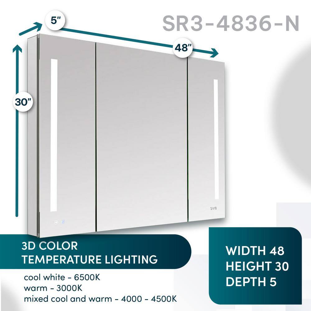 Signature Royale 48" x 30" LED Aluminum Medicine Cabinet