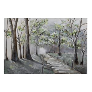 'Lighted Path II' - 47"Wx32"H Wall Art on Canvas, Hand Painted with 3D accents