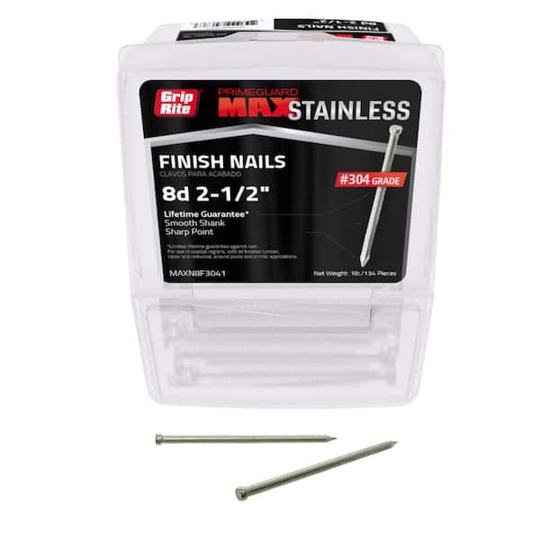 Grip-Rite 8D x 2-1/2 in. 304 Stainless Steel Nail (1 lb Box)