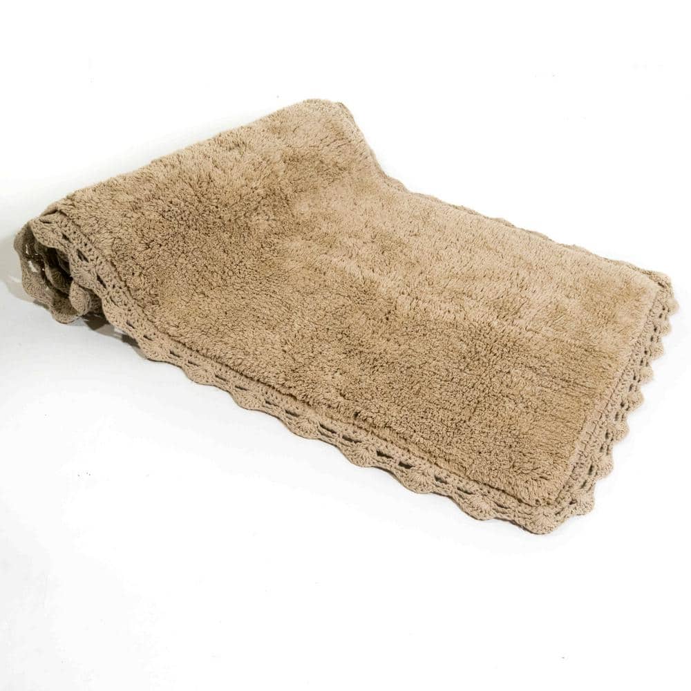 Provence Crochet Elegance Off-White Cotton Bath Runner 22"x60"