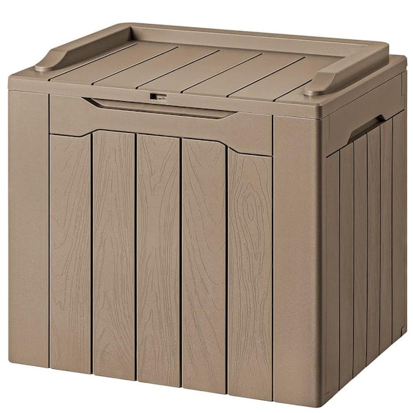 Unbranded 30 Gal. Light Brown Resin Deck Box Waterproof
