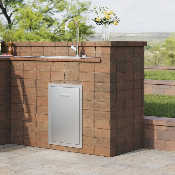 Outdoor Kitchen Drawer 16 in. W x 22 in. H x 16 in. D Stainless Steel Propane Tank Access Drawer with Handle