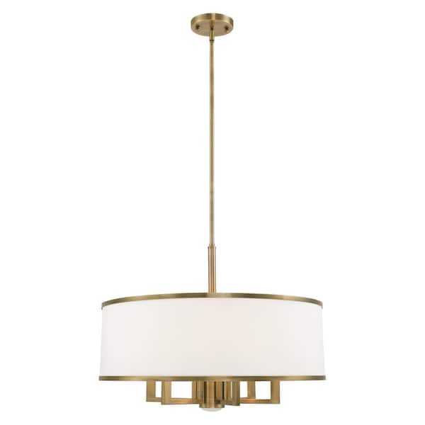 Park Ridge 7 Light Antique Brass Pendant Chandelier