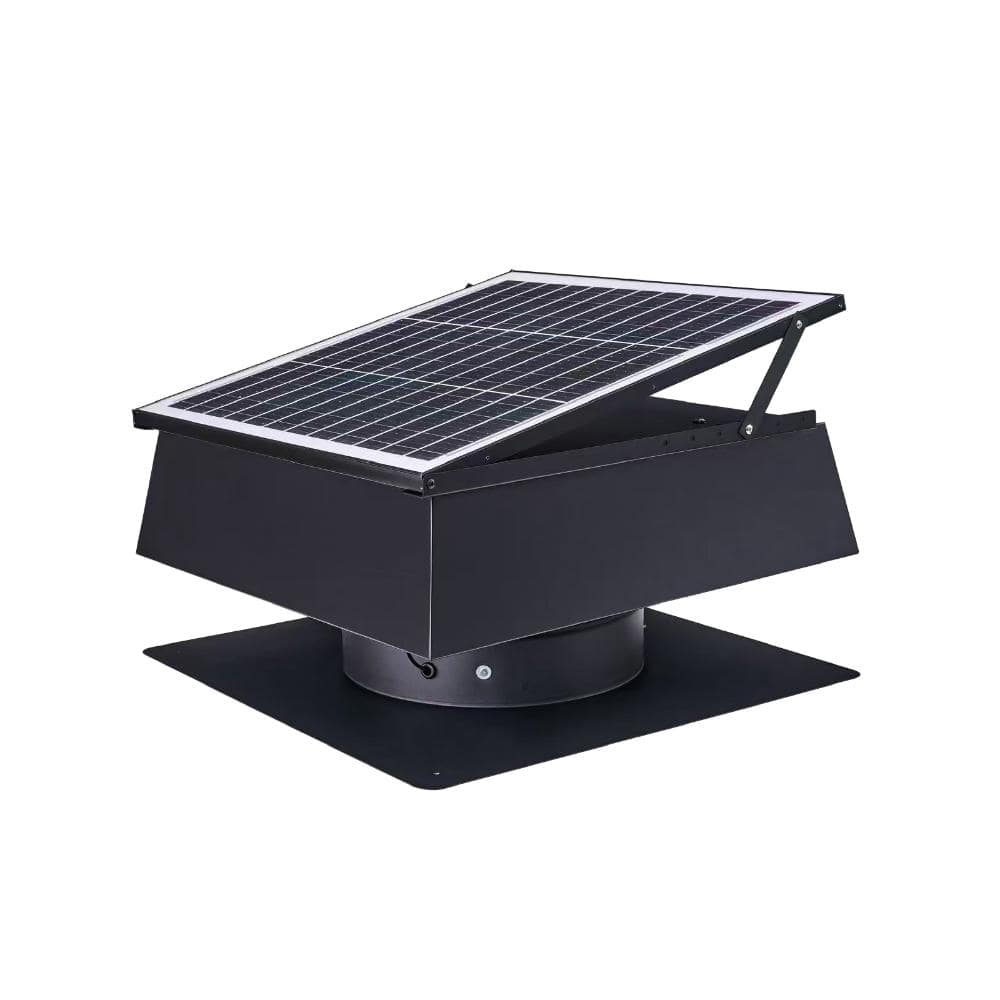 Black 40W Dual Power 12 Inch Trapezoidal Adjustable Solar Roof Vent Fan price history on PriceWatchPro