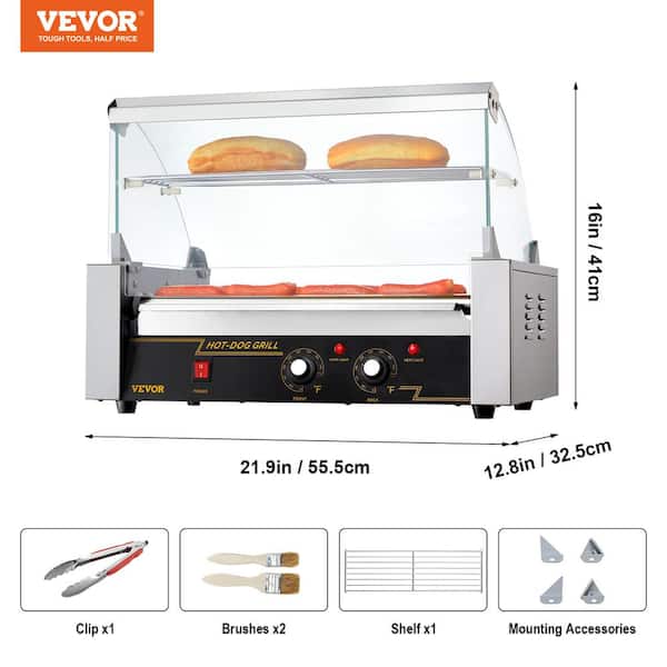 La Trevitt Hot Dog Roller- Sausage Grill Cooker Machine- 6 Hot Dog Capacity  - Commercial and Household Hot Dog Machine for Family Use