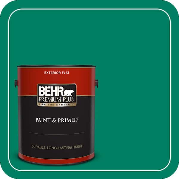 BEHR PREMIUM PLUS 1 gal. #480B-6 Treasure Isle Flat Exterior Paint & Primer