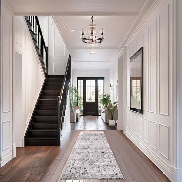 nuLOOM Gena Light Grey 8 ft. x 8 ft. Distressed Transitional