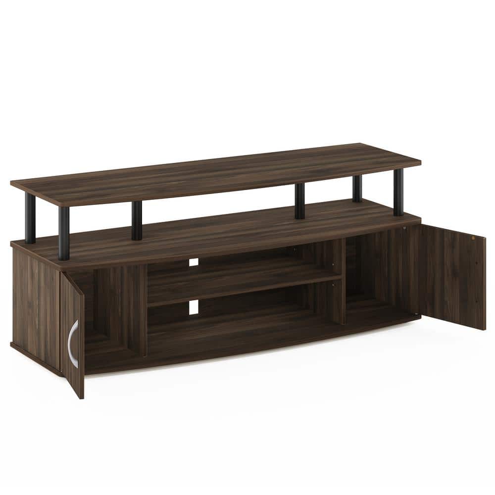 Columbia Walnut and Black Large TV Stand with Storage