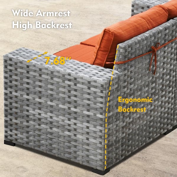 XIZZI Beatrice 6-Piece Wicker Outdoor Sectional Set with XIZZI Beatrice 6-Piece Wicker Outdoor Sectional Set with