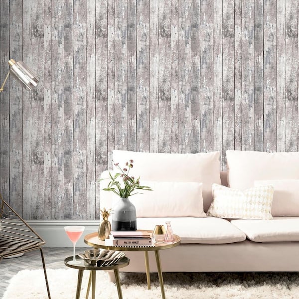 Bertram Grey Wood Wallpaper Sample
