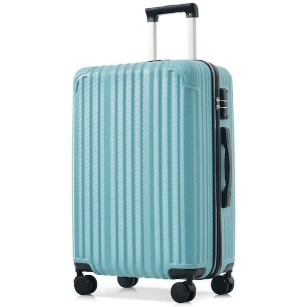 LIVACA 6-Piece Ice Blue Hardshell ABS Plastic Spinner Wheels TSA