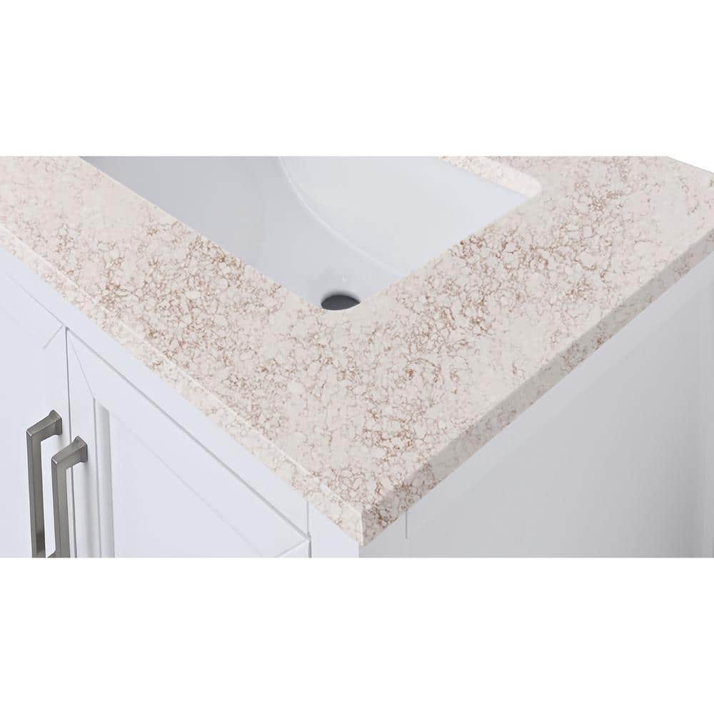 25'' Alluring Quartz Single Bathroom Vanity Top with Copper Veining
