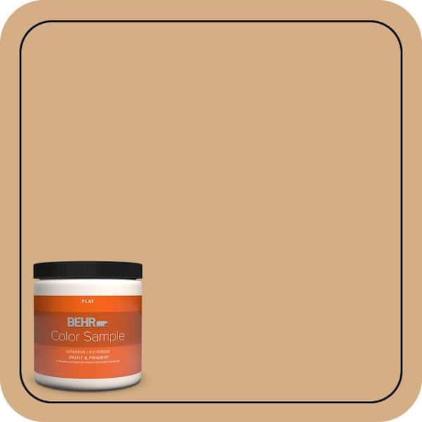 BEHR PREMIUM PLUS 8 oz. #S270-4 Praline Flat Interior/Exterior Paint & Primer Color Sample