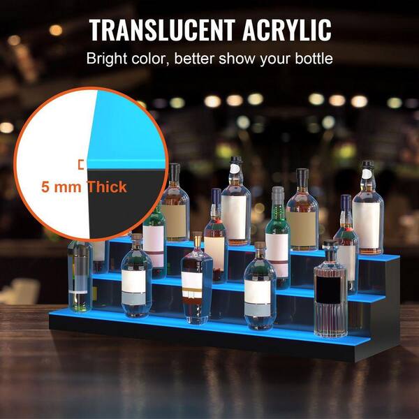 SKYSHALO LED Lighted Liquor Bottle Display, 3 Tiers 40 in