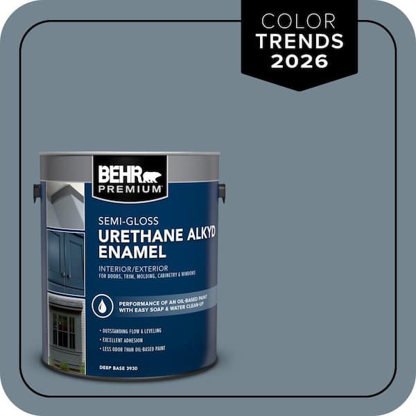 BEHR PREMIUM 1 gal. #N480-5 Adirondack Blue Urethane Alkyd Semi-Gloss Enamel Interior/Exterior Paint
