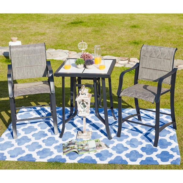 Patio Festival 3 Piece Sling Bar Height, Bar Height Outdoor Bistro Table And Chairs