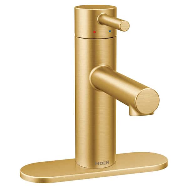 モフリン　ゴールド　本体・ハウス・アダプタセット MOEN Align Single Hole Single-Handle Bathroom Faucet in Brushed