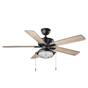 Norwood 52 in. Matte Black LED Smart Ceiling Fan with Light Kit and Remote Works with Google Assistant and Alexa