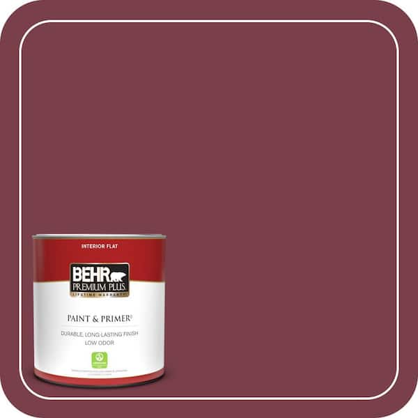 BEHR PREMIUM PLUS 1 qt. #S-H-110 Wine Tasting Flat Low Odor Interior Paint & Primer