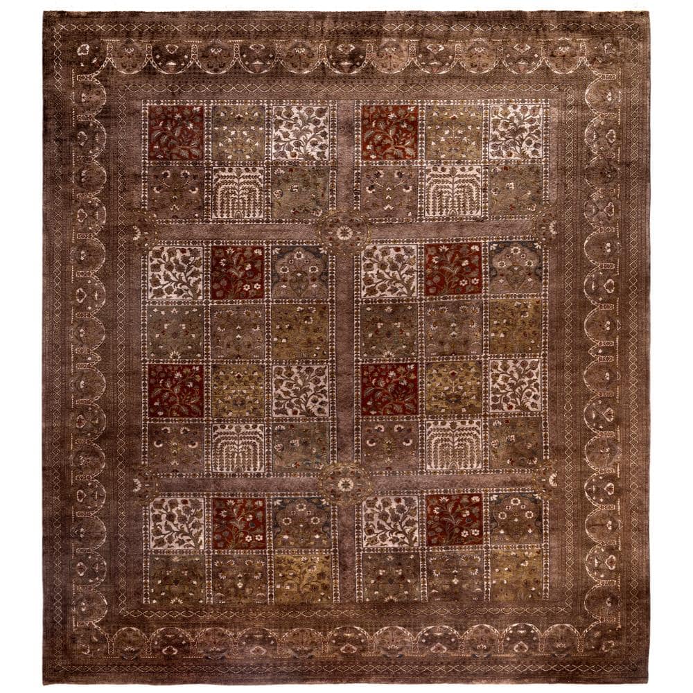 Fine Vibrance Brown 9 X 12 Hand-Knotted Wool Indoor Area Rug price history on PriceWatchPro