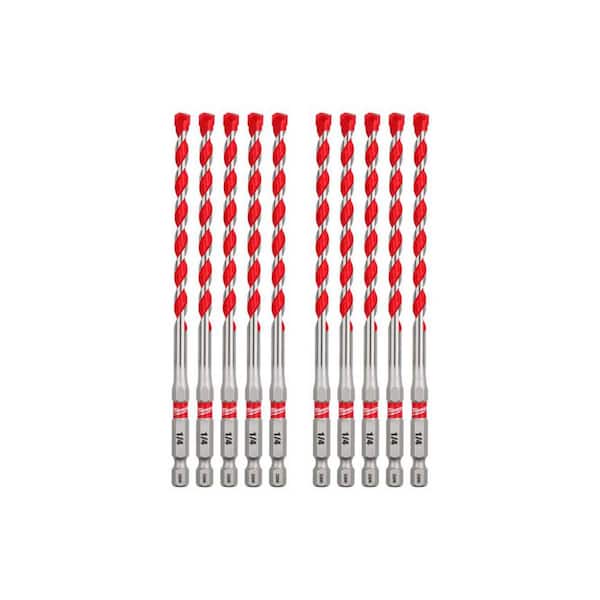 1/4 in. SHOCKWAVE Carbide Hammer Drill Bits (10-Pack)