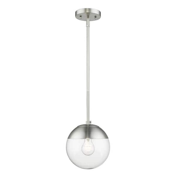 Golden Lighting Dixon 1-Light Pewter with Clear Glass and Pewter Cap Mini Pendant