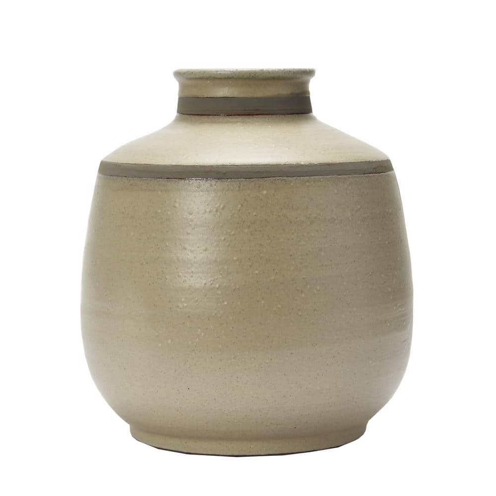 Gray Ceramic Urn-Shaped Table Vase