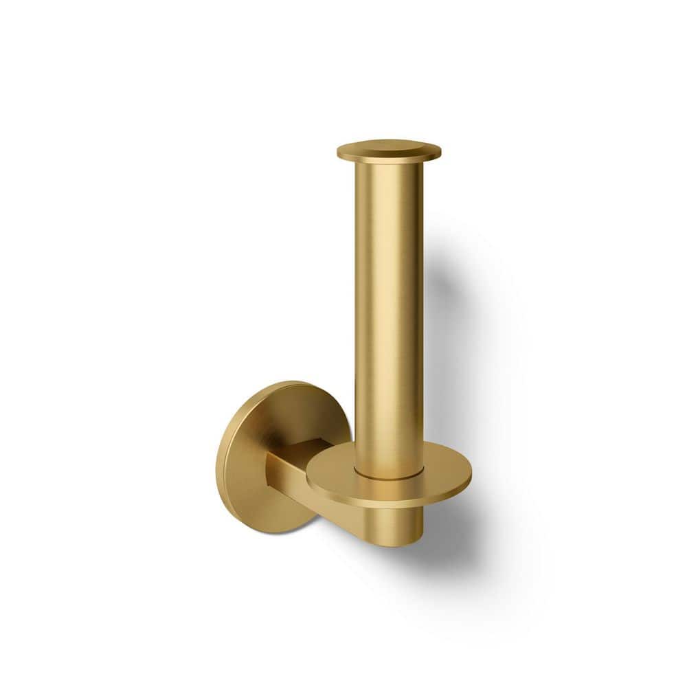 Components Vertical Toilet Paper Holder in Vibrant Brushed Moderne Brass