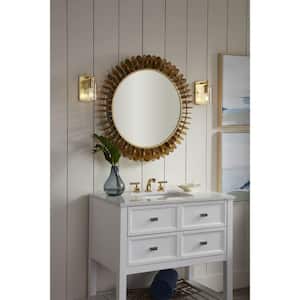 Adley Collection 1-Light Satin Brass Clear Glass New Traditional Bath Vanity Light