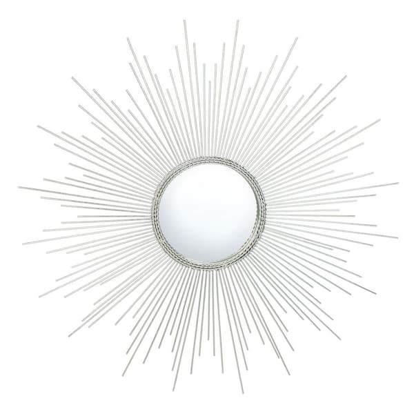 SAFAVIEH Emme Sunburst 30 in. X 30 in. Silver Framed Mirror