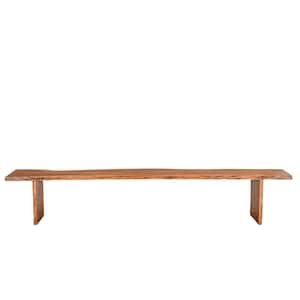 69 in. Brown And Black Solid Wood Dining bench