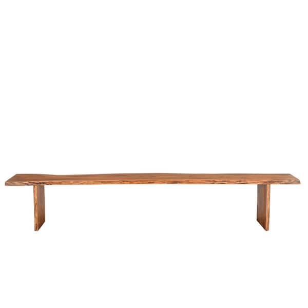 HomeRoots 69 in. Brown And Black Solid Wood Dining bench