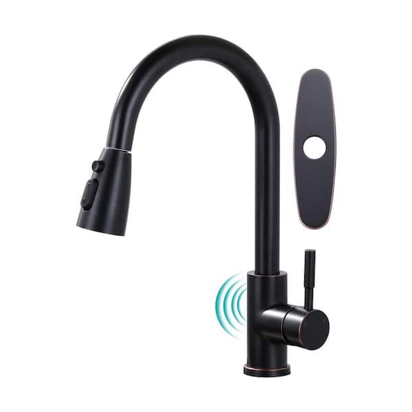 Touchless Single Handle Pull Down Sprayer Kitchen Faucet with Touchless Sensor in Oil Rubbed Bronze