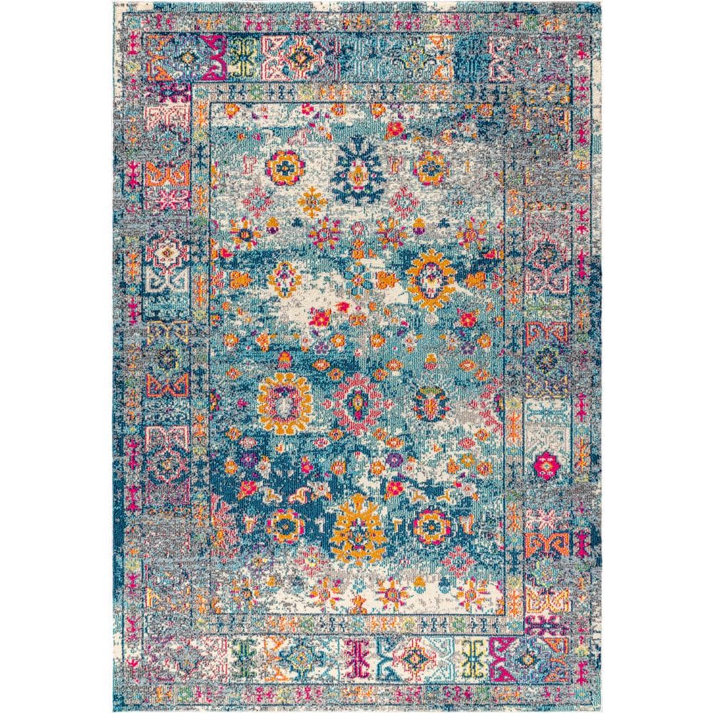 Bohemian Flair Multicolor Medallion Synthetic Area Rug 3x5