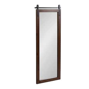 Cates 19.5 in. W x 50.5 in. H Wood Walnut Brown Rectangle Farmhouse Framed Decorative Wall Mirror