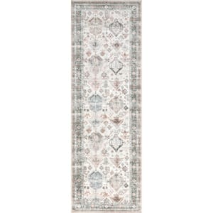 Bex Spill-Proof Machine Washable Ivory Multicolor 2 ft. x 8 ft. Persian Runner Rug
