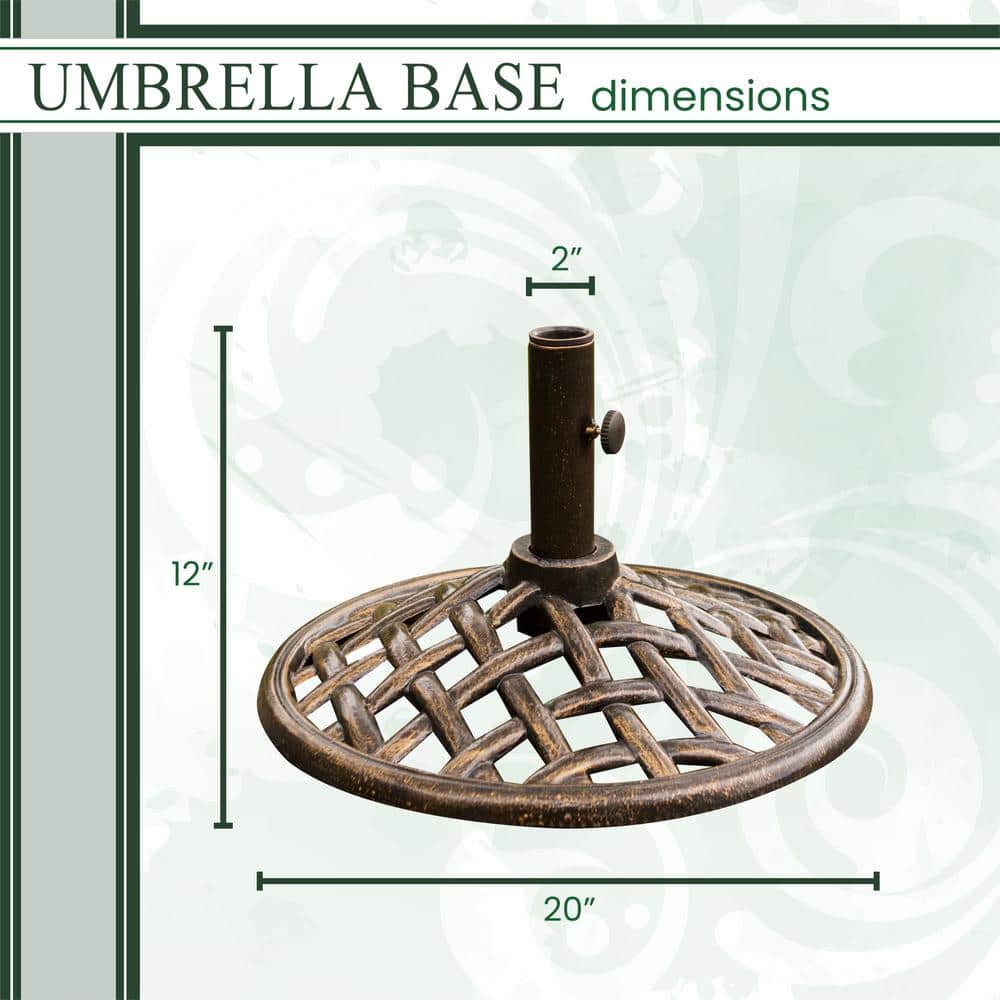 Cambridge Bronze Woven Iron Outdoor Umbrella Base