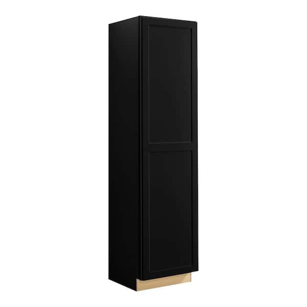 Avondale 24 in. W x 96 in. H x 24 in. D Ready To Assemble Plywood Shaker Utility Pantry Cabinet in Raven Black